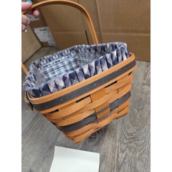 Longaberger 1993 Original Easter Basket J. W. Collection Liner Protector Tie on - Picture 5 of 7